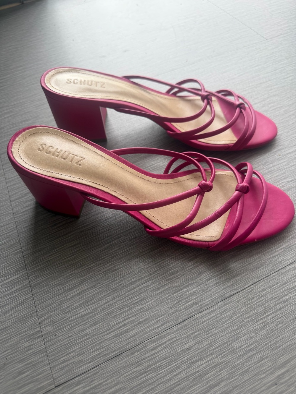 Schutz Princey Hot Pink Strappy Block Heel Sandals 10B NWOB - Picture 12 of 12